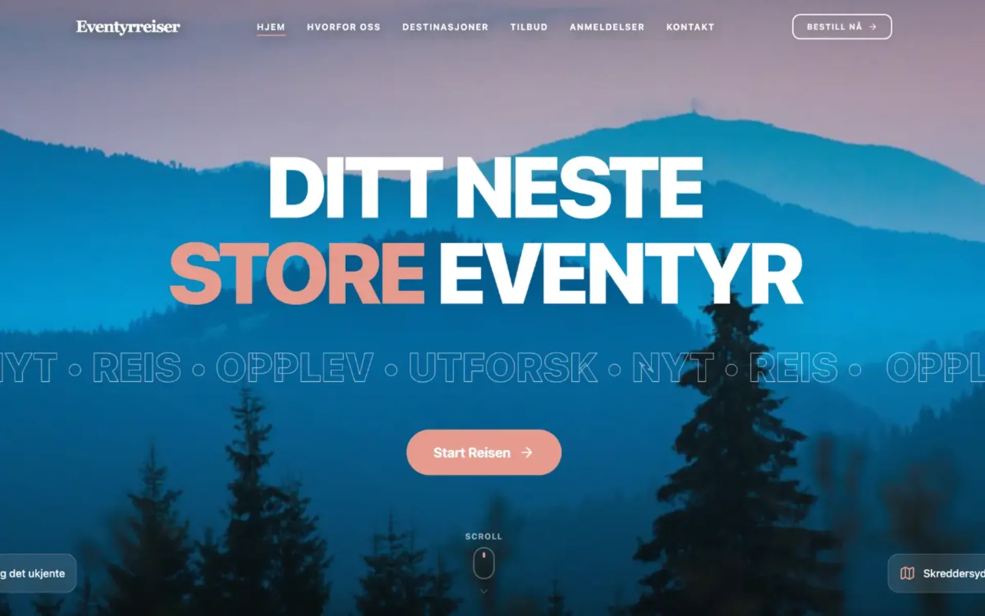 Eksempel på nettside laget med Nettify - mal 12