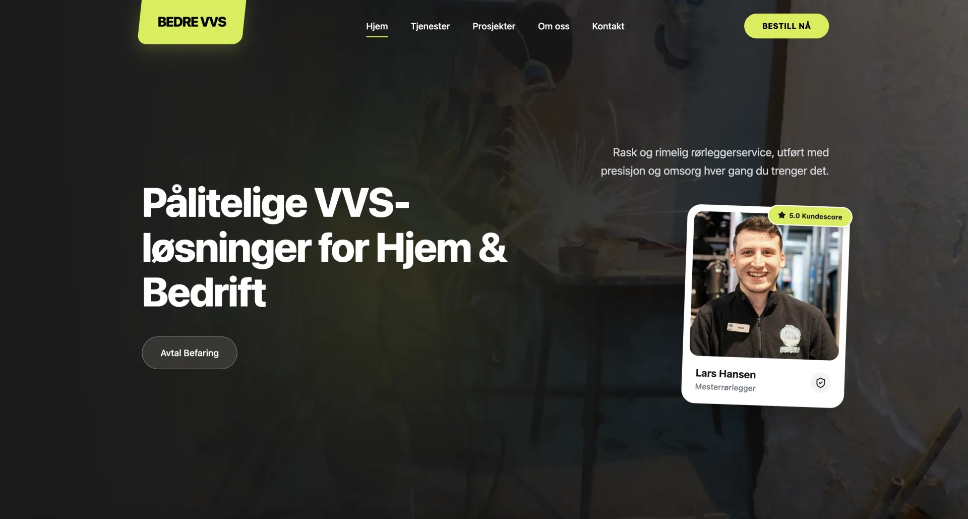 Eksempel på nettside laget med Nettify - mal 9