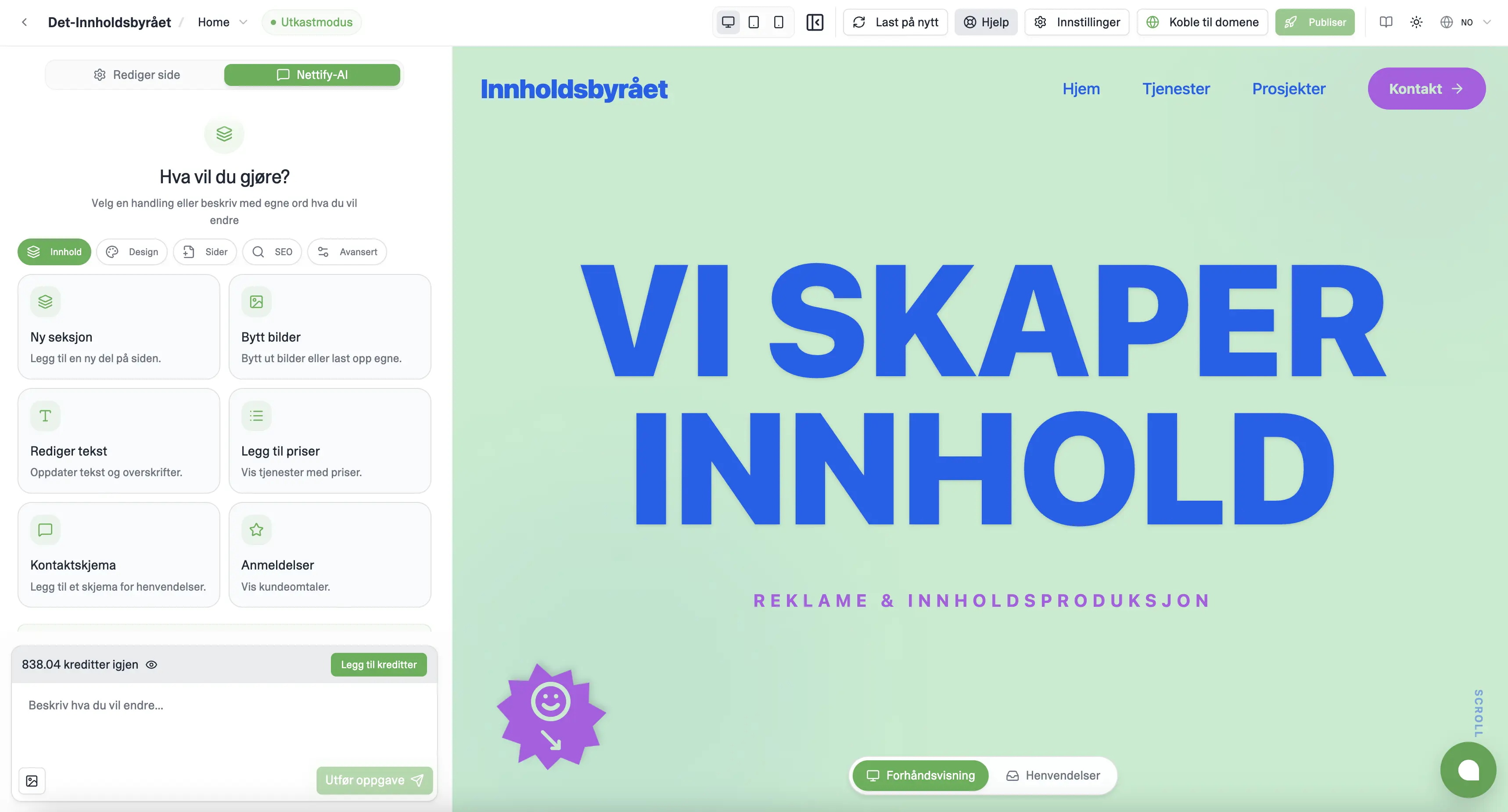 Nettify AI nettsidebygger